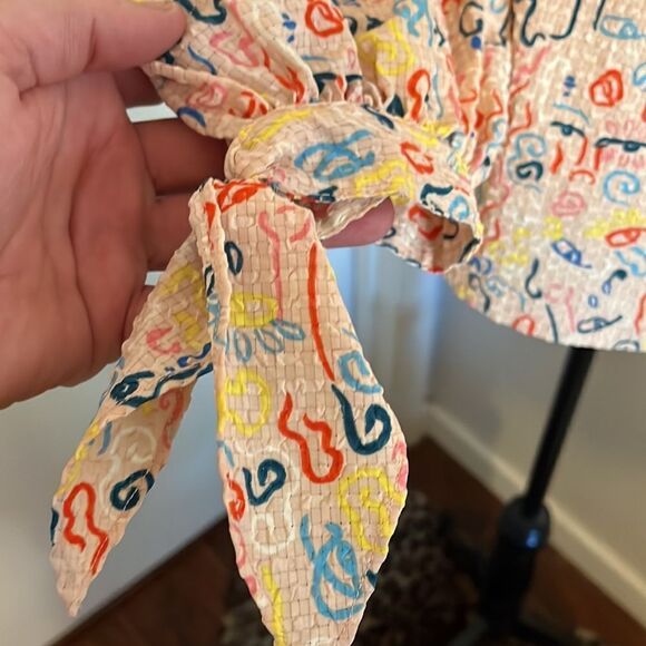 Nordstrom By Cristina Martinez Poet Print Textured Top Cottage Core Boho Modern - Picture 8 of 12